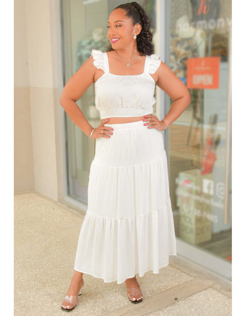 AZ KUMIKO- Frill Strap Skirt Suit with Studs