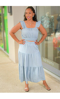 AZ KUMIKO- Frill Strap Skirt Suit with Studs