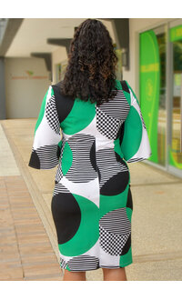 RAGINI- Printed 3/4 Sleeve Dress