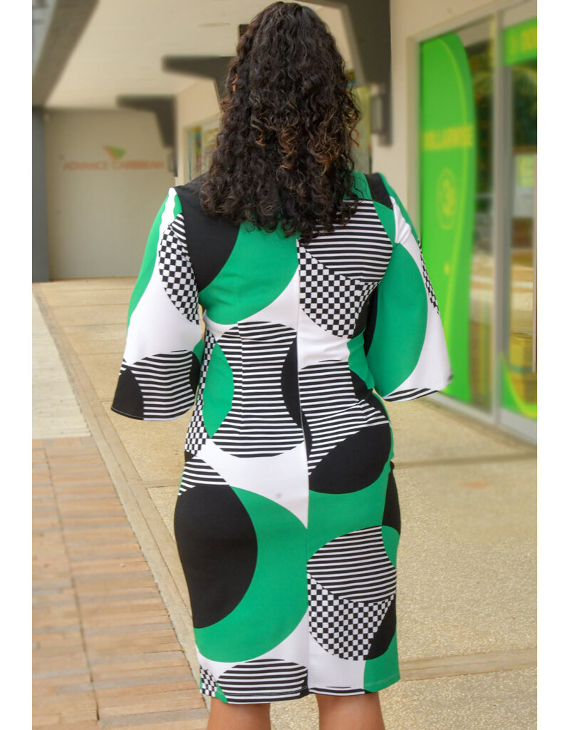 RAGINI- Printed 3/4 Sleeve Dress