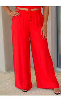 DOUBLE ZERO KONY- Two Piece Pant Suit with Drawstring Top