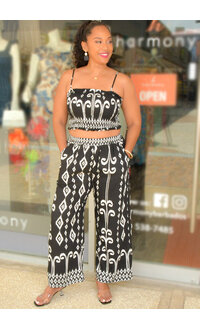 AZ KLETTE- Two Piece Pants Suit with Elastic Top