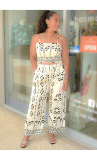 AZ KLETTE- Two Piece Pants Suit with Elastic Top