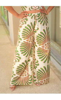 HYFVE KILLY- Printed Two Piece Pants Suit with Elastic Tube Top