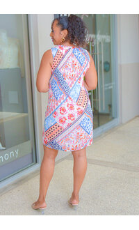NINETY CLOTHING RELEX- Armhole Printed Crunch Dress