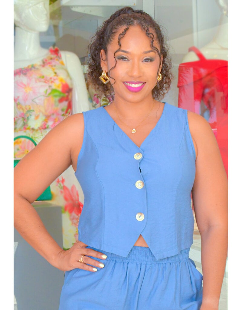 AZ KRISHNA- Broad Strap Two Piece Pants Suit