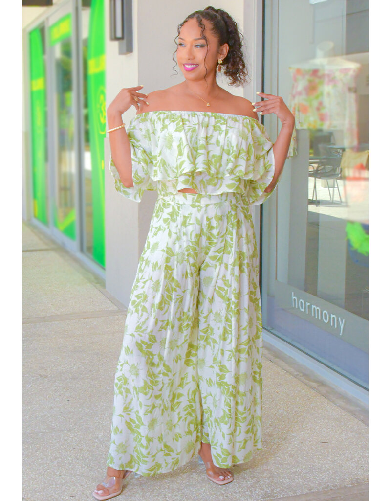HYFVE KIRAN- Printed Pants Suit with Flounce Top