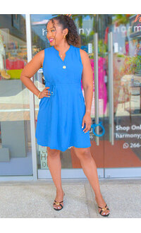 AZ KEERY- Solid Armhole Dress with String
