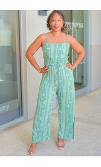 AS U WISH KAYA- Stripe Jumpsuit with Elastic Waist