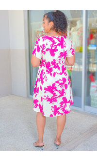AZ KAMIA- Flower Print Dress with String