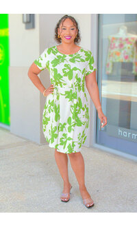 AZ KAMIA- Flower Print Dress with String