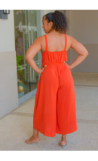 AZ KAISLEY- Thin Strap Jumpsuit with Elastic Back