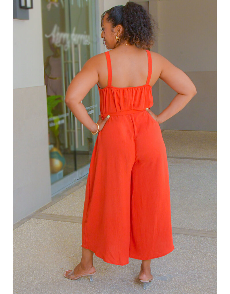 AZ KAISLEY- Thin Strap Jumpsuit with Elastic Back
