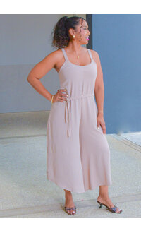 AZ KAISLEY- Thin Strap Jumpsuit with Elastic Back