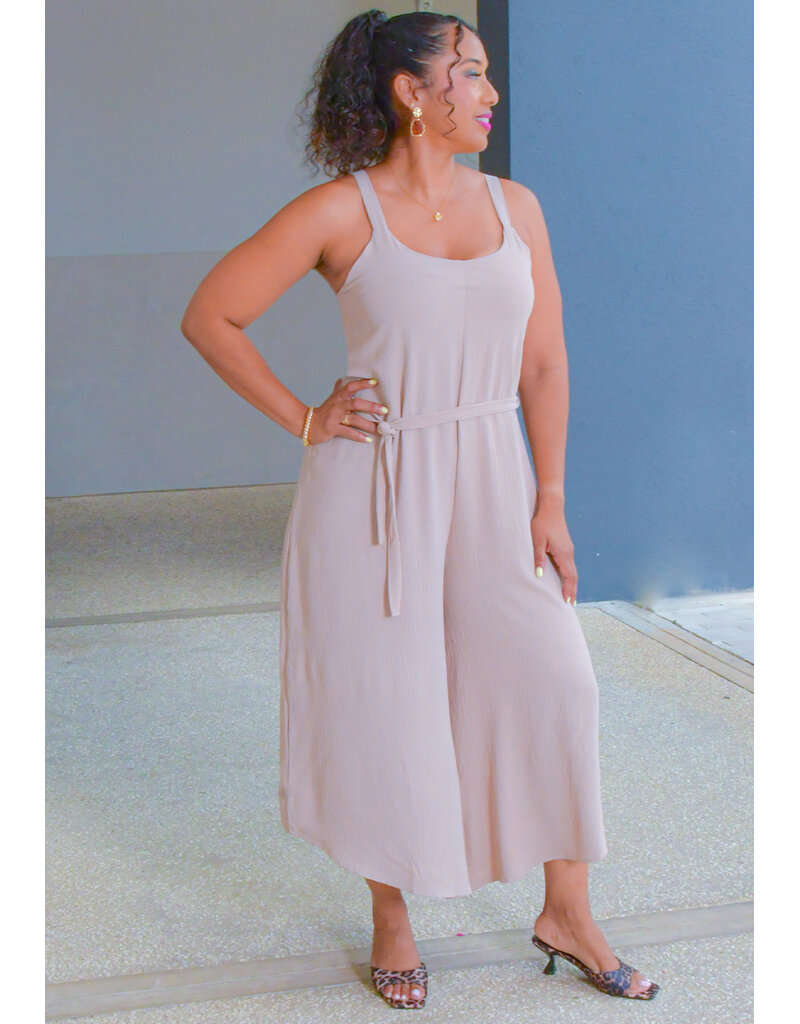 AZ KAISLEY- Thin Strap Jumpsuit with Elastic Back