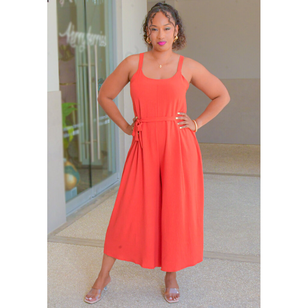 KAISLEY- Thin Strap Jumpsuit with Elastic Back