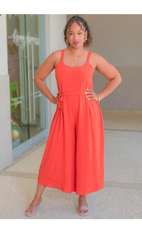 AZ KAISLEY- Thin Strap Jumpsuit with Elastic Back