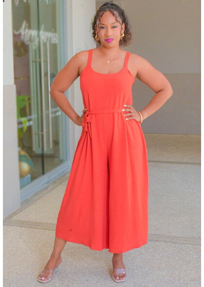 AZ KAISLEY- Thin Strap Jumpsuit with Elastic Back