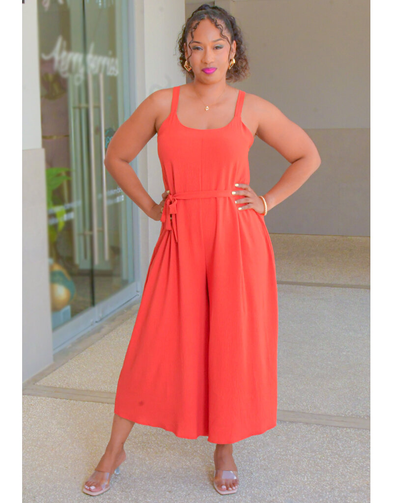 AZ KAISLEY- Thin Strap Jumpsuit with Elastic Back
