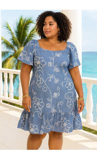 Signature WINONA- Plus Size Embroidered Frill Hem Dress