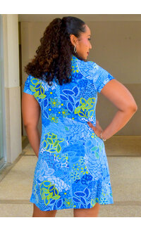 MSK ISHANNA- Floral Short Dress with Collar & Zip