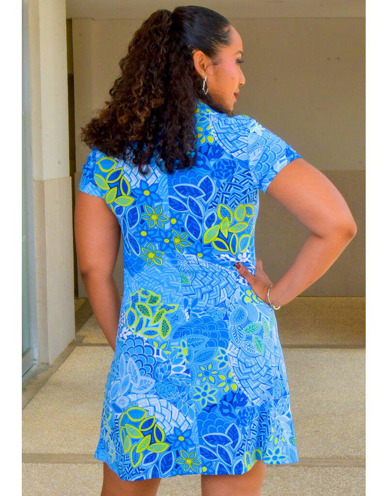 MSK ISHANNA- Floral Short Dress with Collar & Zip