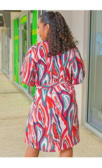 SPIN KADILIA- Printed Dress with Balloon Sleeves