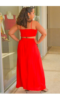 ORIGINAL KANJAN- Solid 2 Piece Skirt Suit