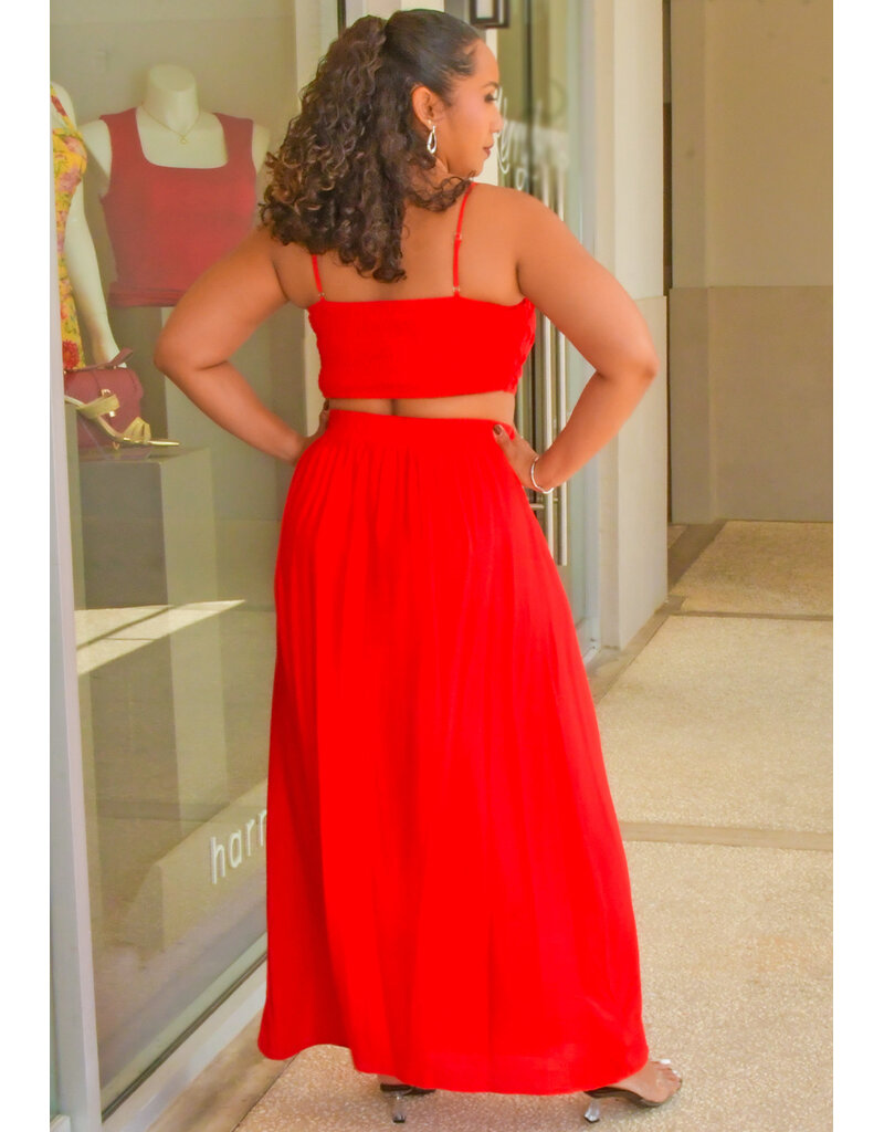 ORIGINAL KANJAN- Solid 2 Piece Skirt Suit