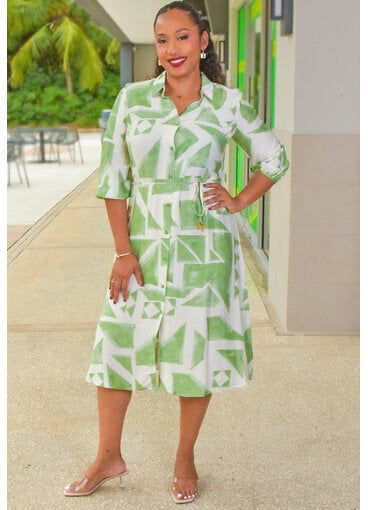 MLLE Gabrielle KILIAH- Botton Down Dress with 3/4 Sleeves