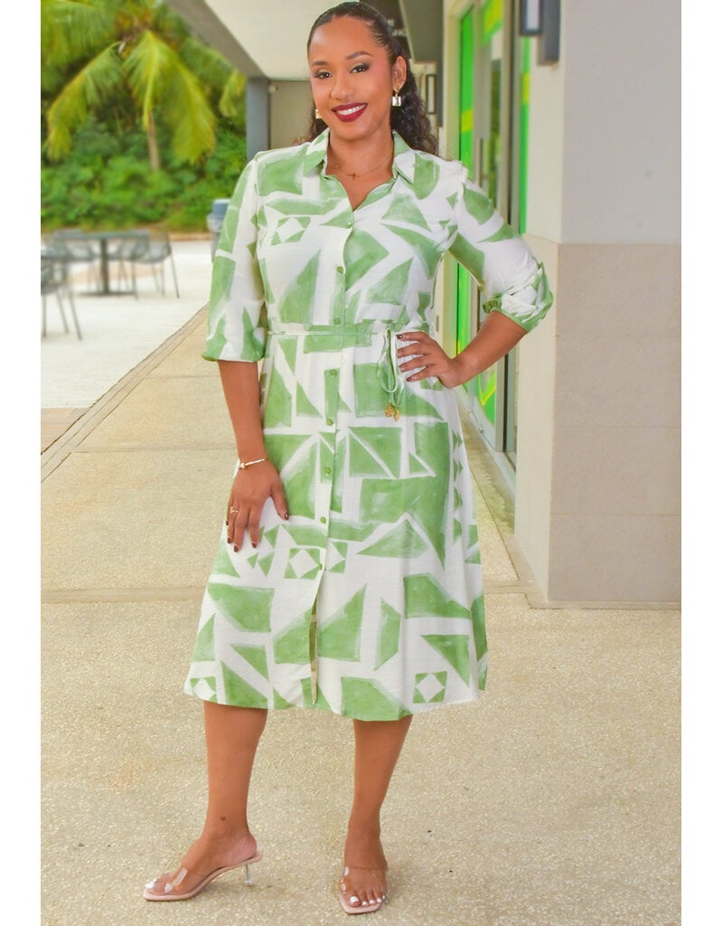 MLLE Gabrielle KILIAH- Botton Down Dress with 3/4 Sleeves