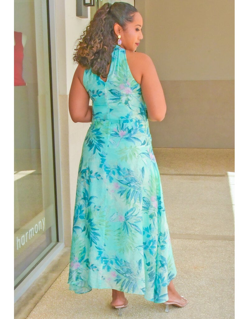 KINIA- Long Floral Armhole Hi-Lo Dress