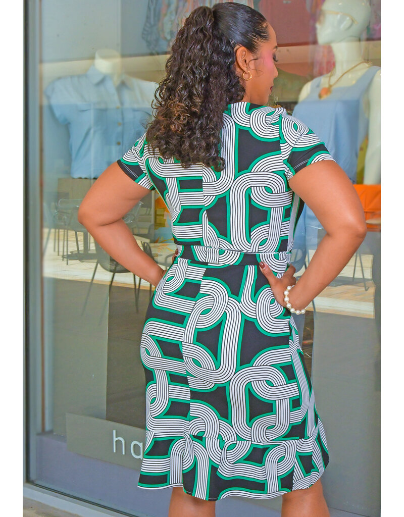 RIDY- Printed Round Neck Dress with Band