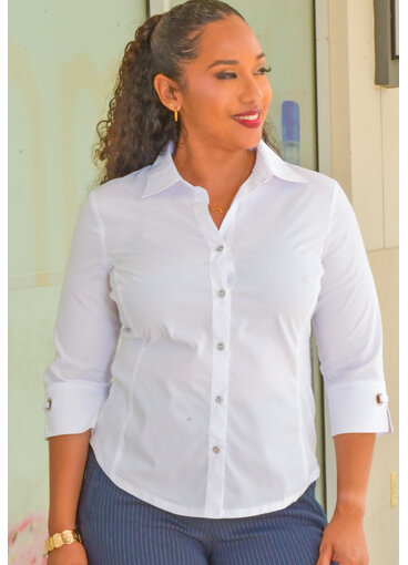 ZAC & RACHEL VEFT- Button Down 3/4 Sleeve Top
