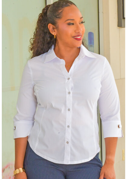 ZAC & RACHEL VEFT- Button Down 3/4 Sleeve Top
