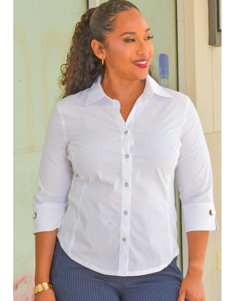 ZAC & RACHEL VEFT- Button Down 3/4 Sleeve Top
