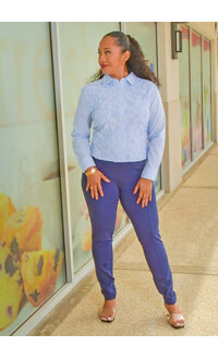ZAC & RACHEL VILLEN- Stripe Button Down Top with Collar