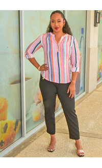 ZAC & RACHEL VILO- Stripe Button Down Top