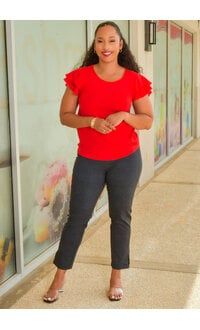 SPIN VUBBA- Solid Double Frill Sleeve Top