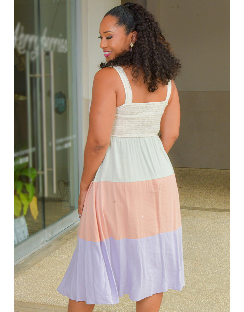 AS U WISH KILEA- Color Block Small Strap Dress