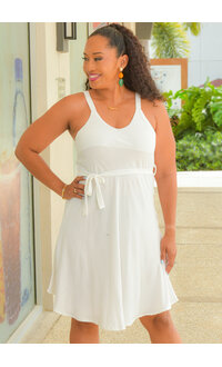 AZ KINDAY- Solid Small Straps V-Neck Dress with Band