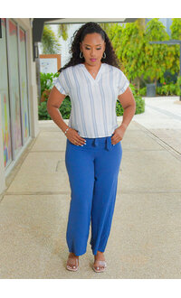 Blu Pepper VALRIC- Stripe Top with Cuff Arms