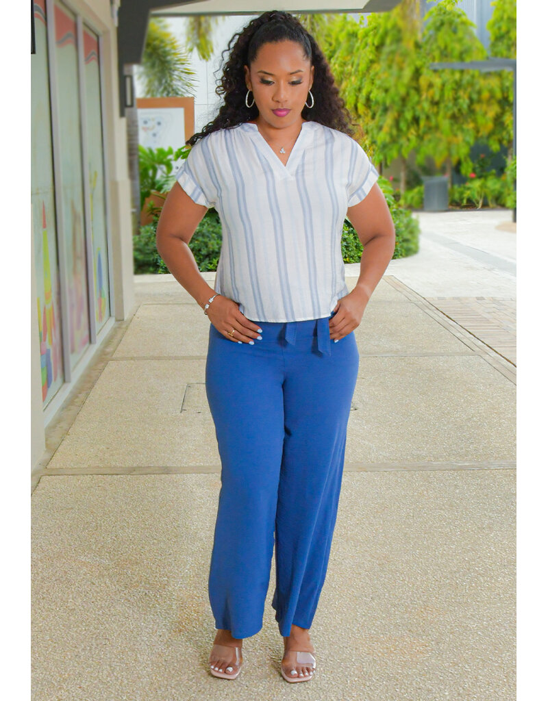 Blu Pepper VALRIC- Stripe Top with Cuff Arms