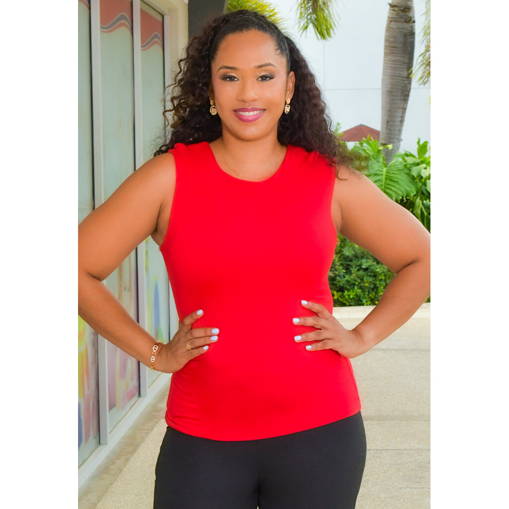 VILINKA- Solid Armhole Top with Gather Side