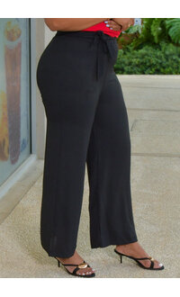 AZ ZENIA- Casual Elastic Waist Pants with Band