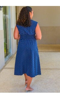 5TH + MADISON KINIE- Polka Dot Armhole Dress with Zip & Elastic Waist