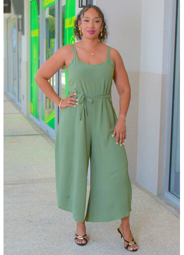 AZ KAISLEY- Thin Strap Jumpsuit with Elastic Back