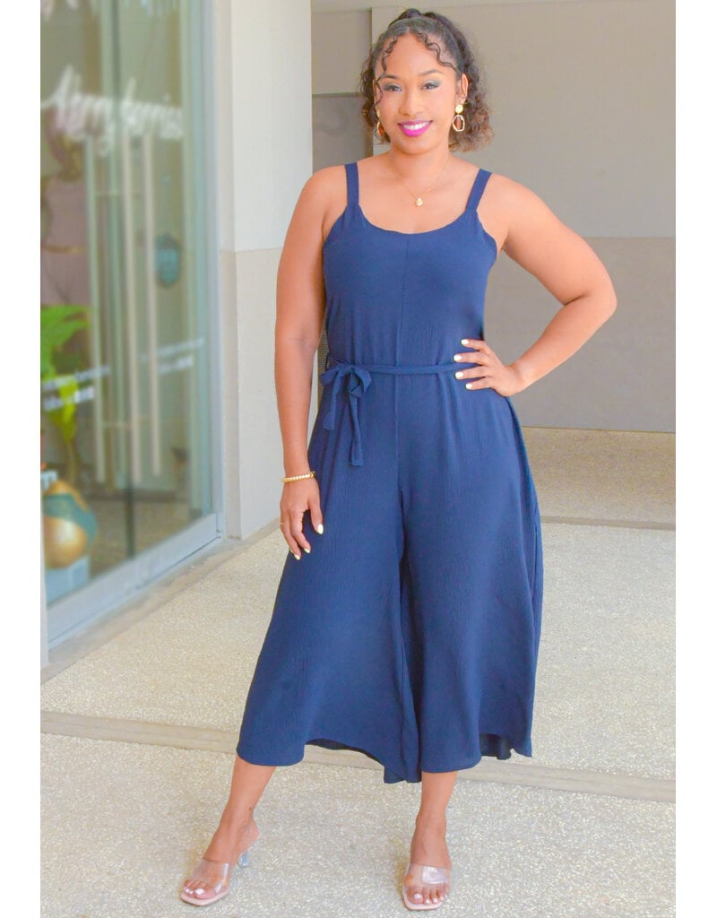 AZ KAISLEY- Thin Strap Jumpsuit with Elastic Back