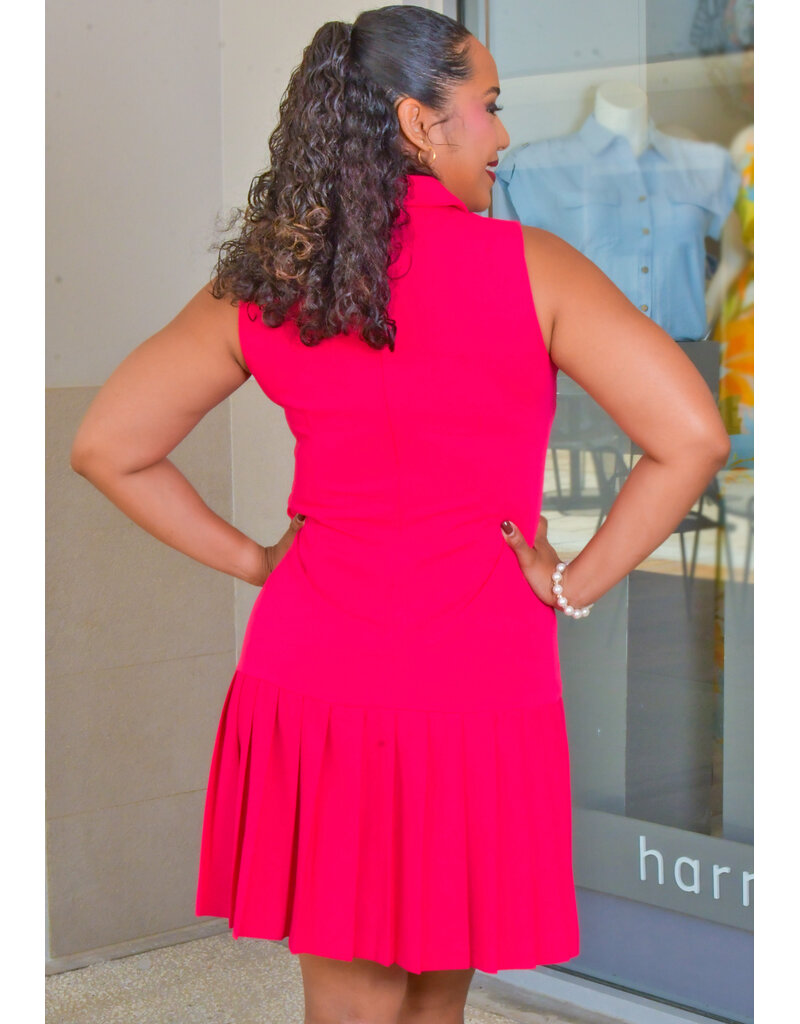 Shelby & Palmer RIPEY- Pleated Hem Armhole Dress