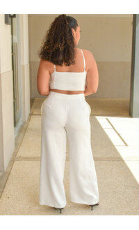 MILK & HONEY PORSHAI- Thin Strap Pleated Top Two Piece Pants Suit